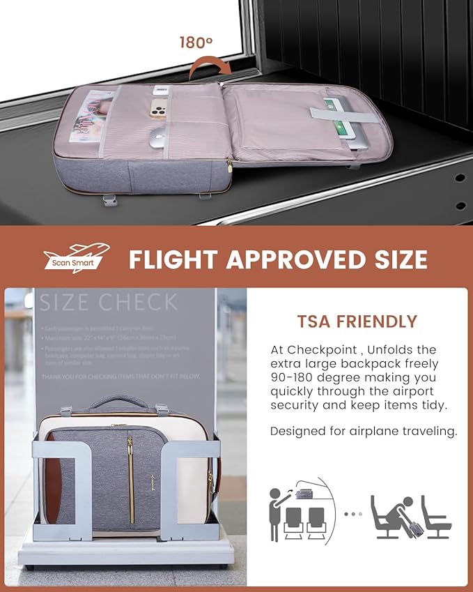 LOVEVOOK 40L Travel Backpack for Women & Men, Airline Approved Carry On Luggage with 3 Packing Cubes, TSA Overnight Bags, Waterproof Personal Item Bag, Weekender Essentials Backpacks fits 17" Laptop