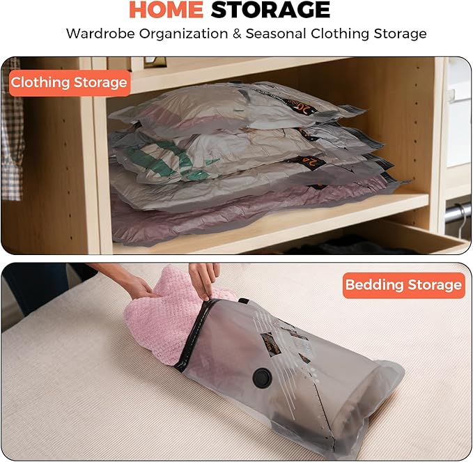 Travel Vacuum Storage Bags with Rechargeable Cordless Pump, Portable Compression Packing Seal Bags, Space Saver Packing Bag for Travel, Vacuum Seal Bag for Home Clothing Luggage Storage, 24 Combo Set