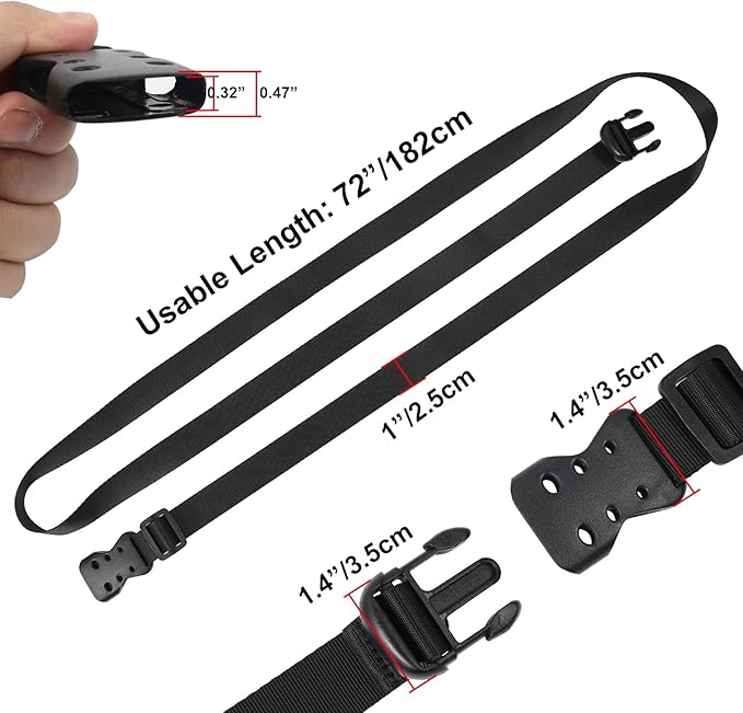 Ayaport Utility Straps with Buckle 72" Quick-Release Adjustable Nylon Straps Black 4 Pack