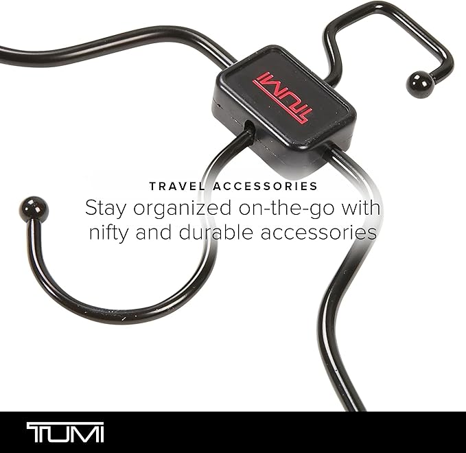 TUMI - 2-Piece Hangers Set - Travel Clothes Hanger for Suit, Coat & Trousers - Space Saving Garment Bag Hangers w/ Hooks - Black