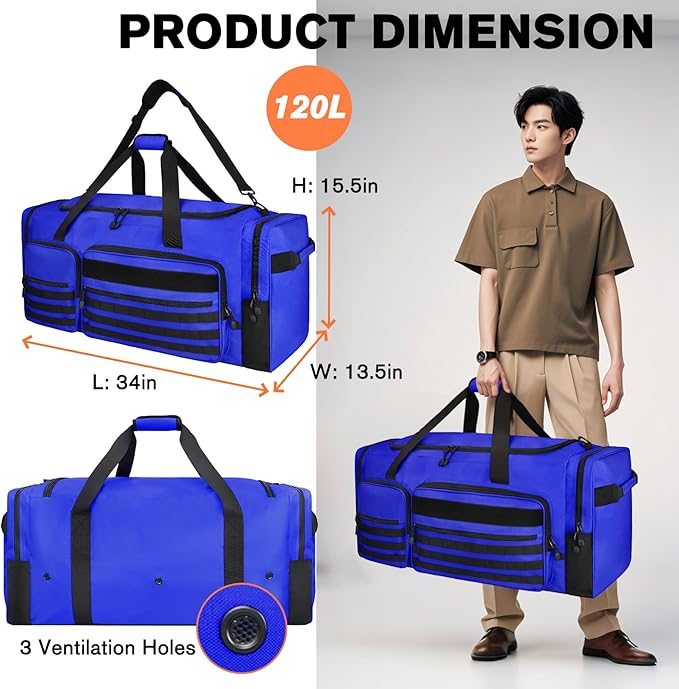 Goloni 130L Heavy Duty Large Duffle Equipment Bag,Catchers Gear Bag with Shoe Compartment,Baseball Duffle Bag
