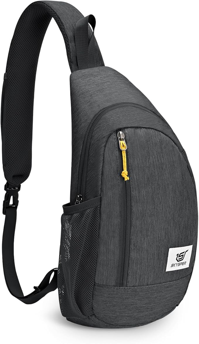 SKYSPER Sling Bag RFID Crossbody Sling Backpack Cross Body Shoulder Travel Bag Hiking Daypack for Women Men(Black)