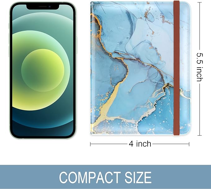 Passport Holder for Travel Essentials, Passport Wallet Cover Case for Travel Must Haves Accessories, Passport Book Holders for Women and Men, Blue Marble