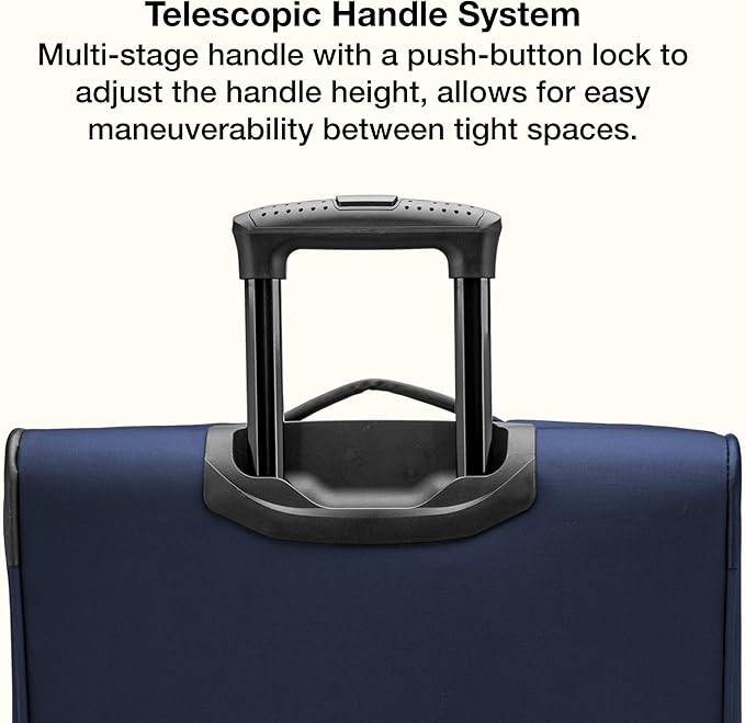 U.S. Traveler Anzio Softside Expandable Luggage with Spinner Wheels, Navy, 30-Inch Large