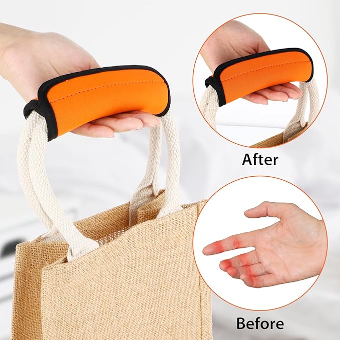 2Pack Luggage Handle Wrap for Suitcase Travel Essential Bright Orange Color Soft Luggage Identifiers for Suitcases Neoprene Material Comfortable Suitcase Handle Wraps for Traveling