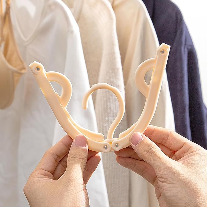 Travel Folding Hanger Household Multifunctional Portable Hanger (Blue Pink Green Beige)