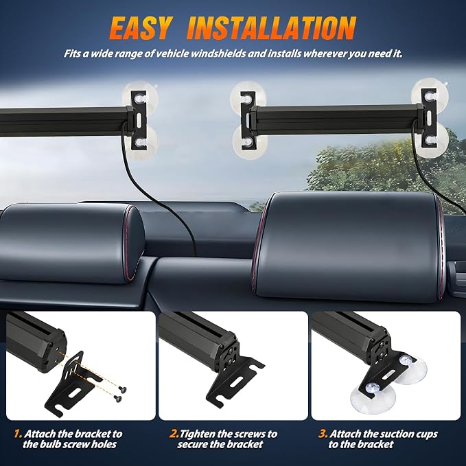 Nilight 40LED Amber Green Emergency Strobe Traffic Advisor Light Bar with Suction Cups Dash Safety Warning Hazard Flashing Lights Interior Front/Rear Windshield for Trucks Construction Vehicles | with Suction Cups Dash Safety Warning Hazard Flashing Li...