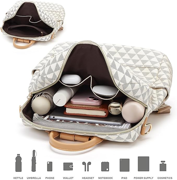 Makes Backpack Purse for Women PU Leather Travel Satchel Handbag Convertible Design Bag with Purse 2 Piece
