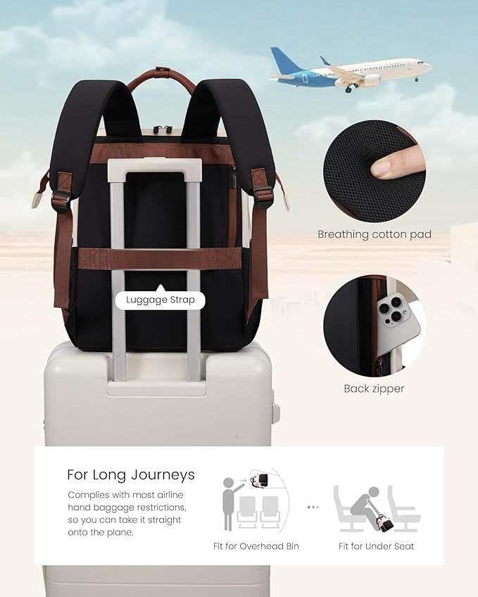 LOVEVOOK Laptop Backpack for Women, 15.6 inch Work Travel Backpack Purse, Puffer Quilted Laptop Backpack Casual Daypack for Nurse Teacher，Black-White-Gray