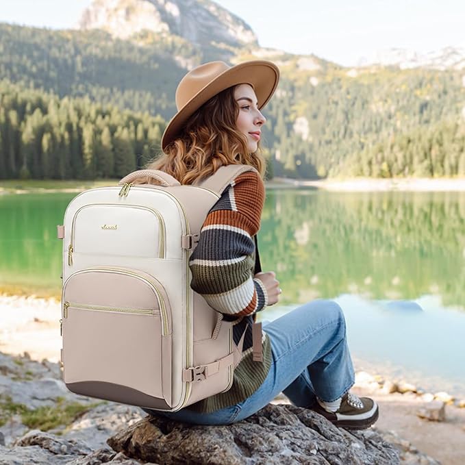 LOVEVOOK Travel Essentials Carry on Backpack 50L Travel Backpack for Women Men,Waterproof TSA Personal Item Travels Bag Airline Flight Approved,Large Carry on Luggage Laptop Backpack with Packing Cube