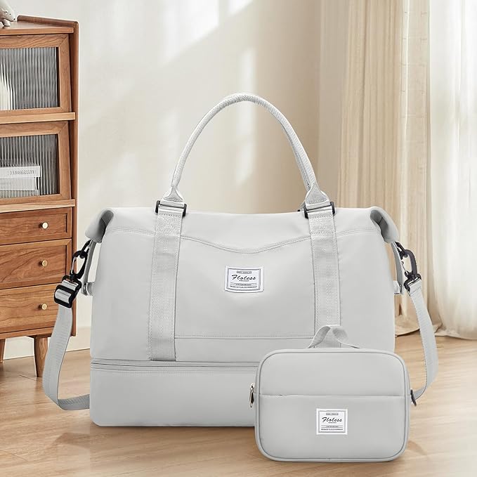 Weekender Bags for Women,Personal Item Travel Bag with Shoes Compartment,Overnight Travel Duffel Bag with Toiletry Bag