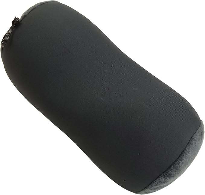 Microbead Bolster Tube Travel Pillow - Compact Neck Roll Pillow for Airplane, Car, or Home - Soft Lumbar Support Pillow – Charcoal