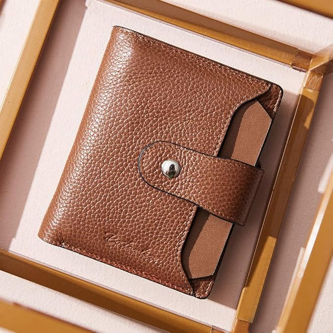 BOSTANTEN Women Leather Wallet RFID Blocking Small Bifold Zipper Pocket Wallet Card Case Purse with ID Window