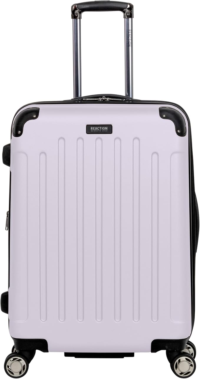 Kenneth Cole REACTION Renegade Luggage Expandable 8-Wheel Spinner Lightweight Hardside Suitcase, Orchid Ice, 24-Inch Checked