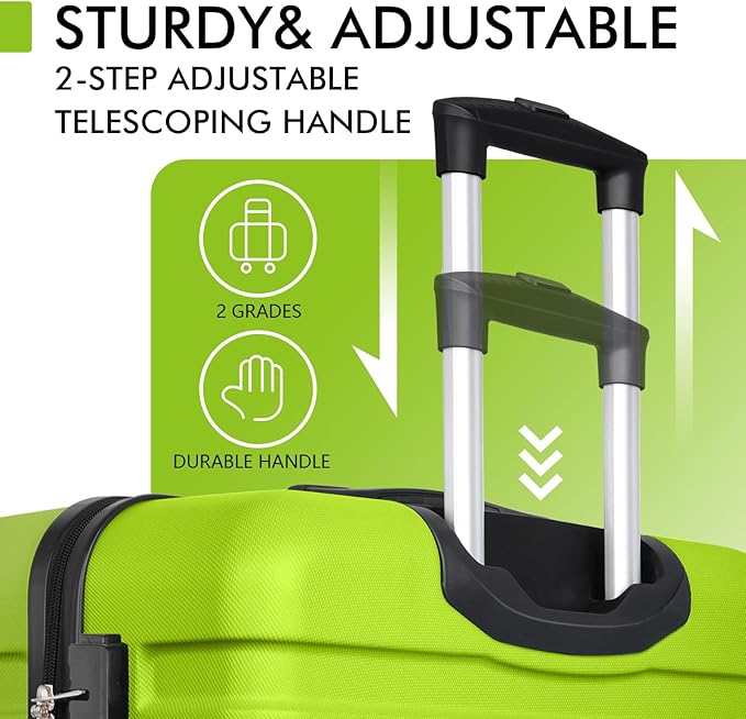 AnyZip Luggage PC ABS Hardside Lightweight Suitcase with 4 Universal Wheels TSA Lock Checked-Large 30 Inch Apple Green