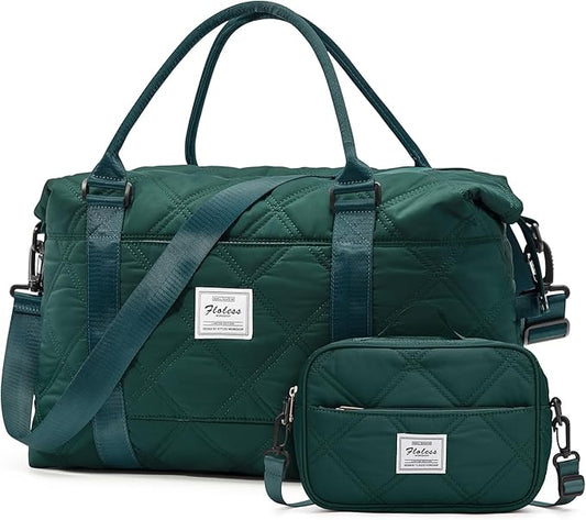 HYC00 Travel Duffel Bag,Carry-on Overnight Weekender Bags for Women,Sports Tote Gym Bag with Wet Pocket