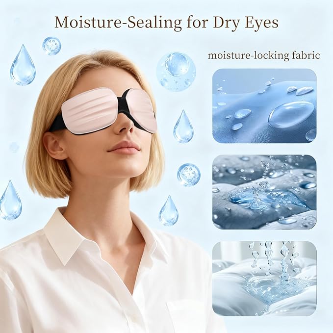 100% Blackout Sleep Eye Mask for Women Men, Zero Pressure Sleeping Mask - Sleeping Mask and Eyelash Friendly Night Blindfold, Adjustable Ultra Soft Comfortable for Dry Eye Mask (Pink)