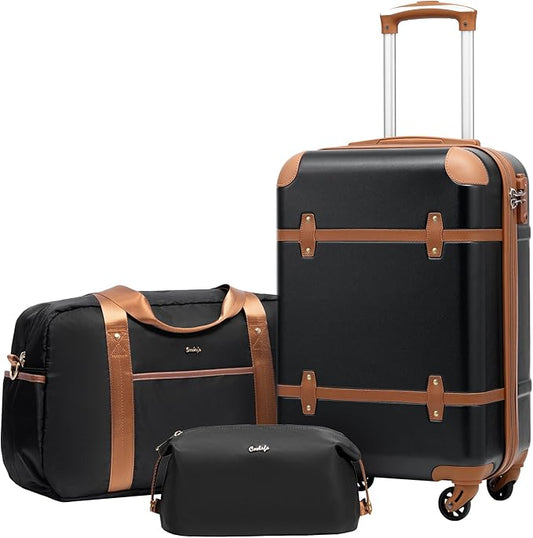 Coolife Luggage Set 3 Piece Suitcase Set Carry On Luggage PC Hardside Luggage TSA Lock Spinner Wheels Telescopic Handle