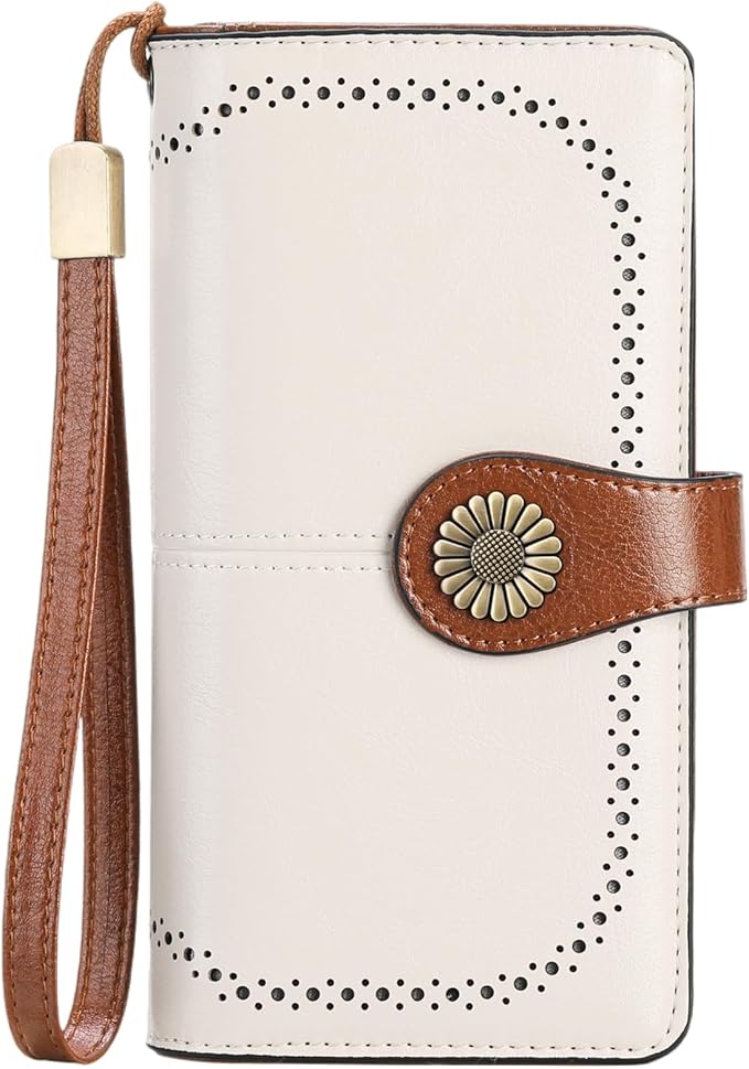SENDEFN Wallets for Women Leather Credit Card Holder with RFID Blocking Large Capacity Wristlet | with RFID Blocking, Large Capacity, Wristlet, with RFID Blocking, Large Capacity, Wristlet