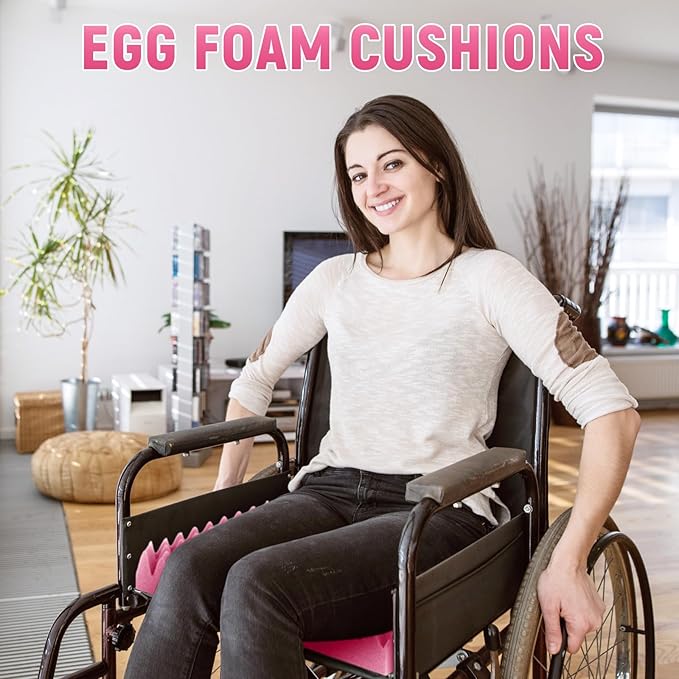 Geiserailie 1 Pcs Egg Foam Pad Eggs Chair Cushion to Relieve Back Foam Seat Cushion Chair Accessories Pad for Office Recliner Wheelchair Home Car (Egg,Pink)