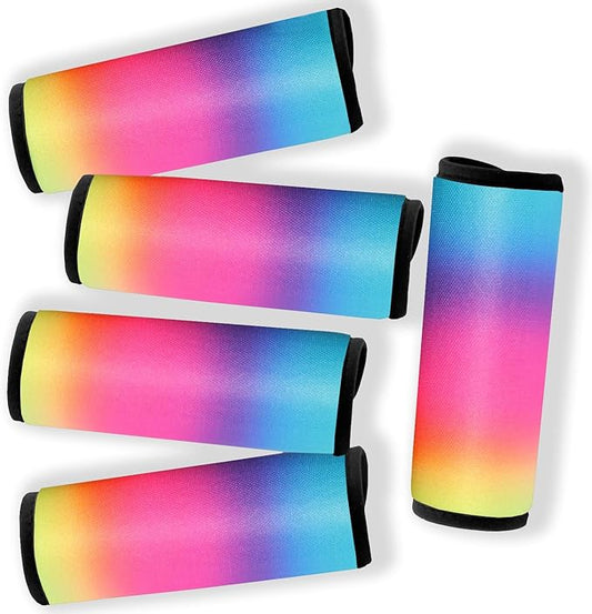 5 Pack Neoprene Luggage Handle Wraps Bright Luggage Tags/Identifiers/Marker/Grips Travel Accessories for Airplane/Flying/Luggage (Gradient)
