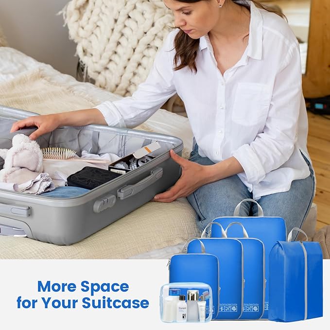 Cambond Compression Packing Cubes for Travel Women - Lightweight Luggage Organizers Bag Packing Cubes for Carry on Suitcases