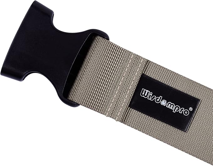 Wisdompro 2 Pcs Add a Bag Luggage Strap, Heavy Duty Adjustable Suitcase Belt Travel Attachment Travel Accessories for Connecting Your Luggage Together - Khaki