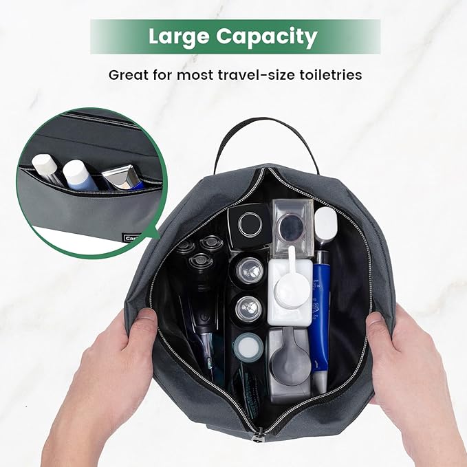 Travel Toiletry Bag - Small Toiletry Bag for Men Skincare Bag for Toiletries Accessories Gifts - Grey