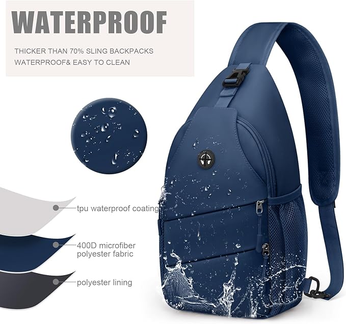 Crossbody Bags for Women Men Trendy Sling Bag Backpack Casual Chest Bag with Convertible Shoulder Strap