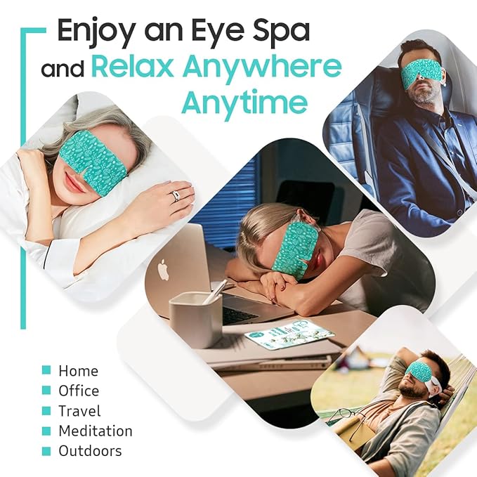20 Packs Steam Eye Mask, Heated Eye Mask Warm Compress for Eyes, Disposable Self Heating Steam Mask Sleep, Spa, Travel Essentials & Relaxation Gifts for Women, Stocking Stuffers (Unscented)