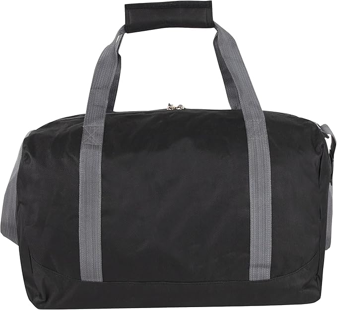 30 Liter, 17 Inch Canvas Duffle Bags for Men and Women – Travel Weekender Overnight Carry-On Shoulder Duffel Tote Bags (Black)