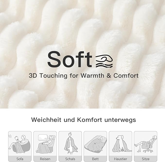 Ultra Soft Fleece Throw Blanket – Lightweight Cozy Plush Microfiber for Couch, Bed & Travel – Warm All-Season Decorative Blanket 50"x60", Machine Washable