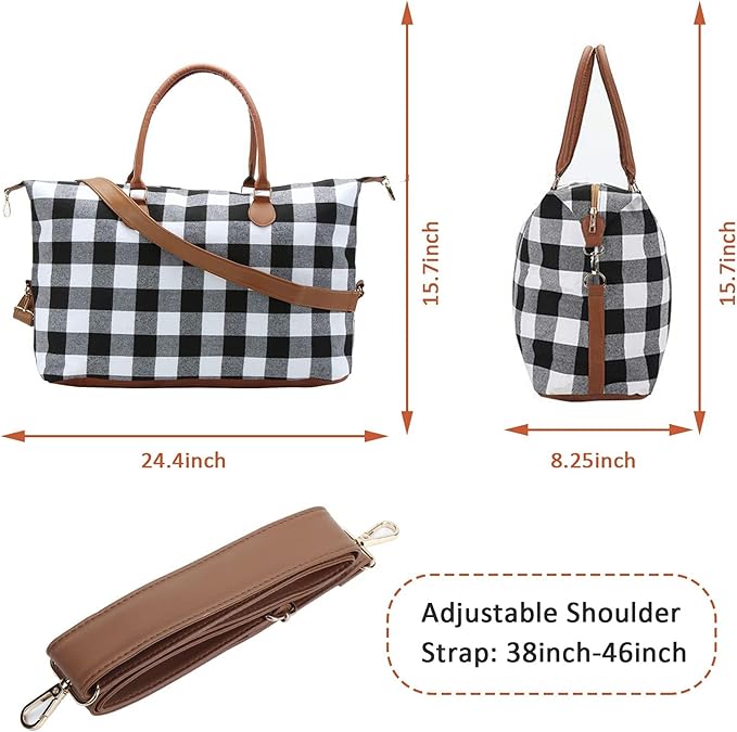 Weekender Bag Duffle Bag For Women Large Travel Tote Bag Overnight Weekend Bags With Shoulder Strap Cow Leopard Atzec…