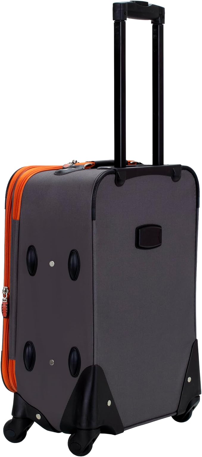 Rockland Pasadena Softside Spinner Wheel Luggage, Charcoal, Carry-On 20-Inch, F2281-CHARCOAL