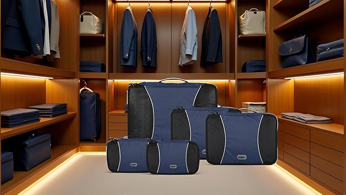 GOX Ultra Light 5 piece Packing Cubes Travel Luggage Organizer 1 Large 2 Medium 2 Small