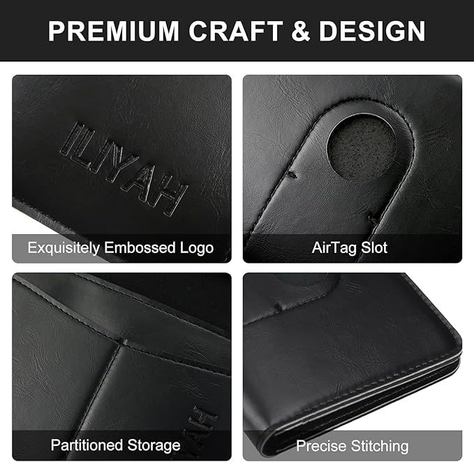 ILIYAH-Passport Cover-Passport Holder Travel Wallet-RFID Blocking Passport Case Travel Accessories Card Holder Wallet Unisex Travel Gifts (Jet Black)