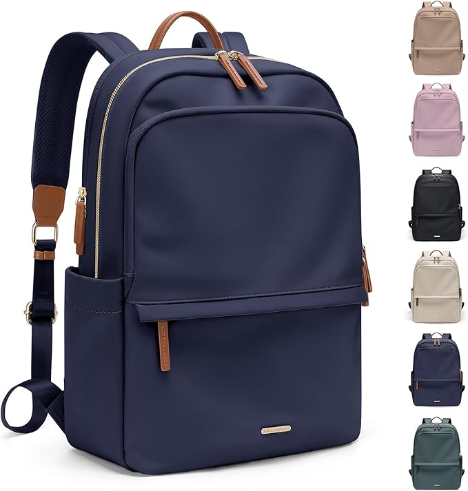 GOLF SUPAGS Women Laptop Backpack Casual Daypack for Work Travel College Backpack Purse Fits 14 Inch Notebook (Navy Blue)