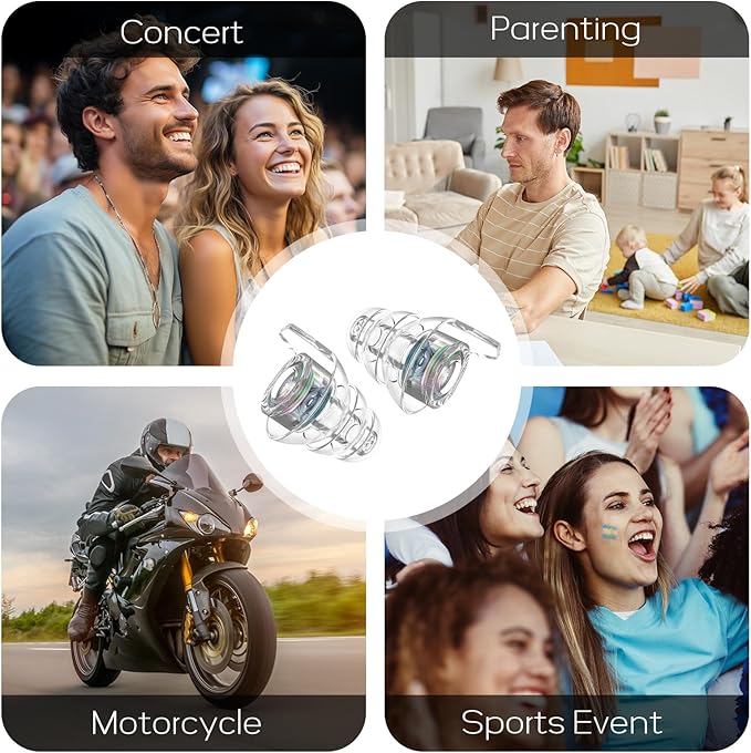 Hearprotek Hi-Fi Spirit Concert Ear Plugs, High Fidelity Silicone Music Earplugs for Concerts, Noise Reduction, Hearing Protection, Motorcycle, Musicians, Rave, Dj, Tinnitus Relief (Small Size)