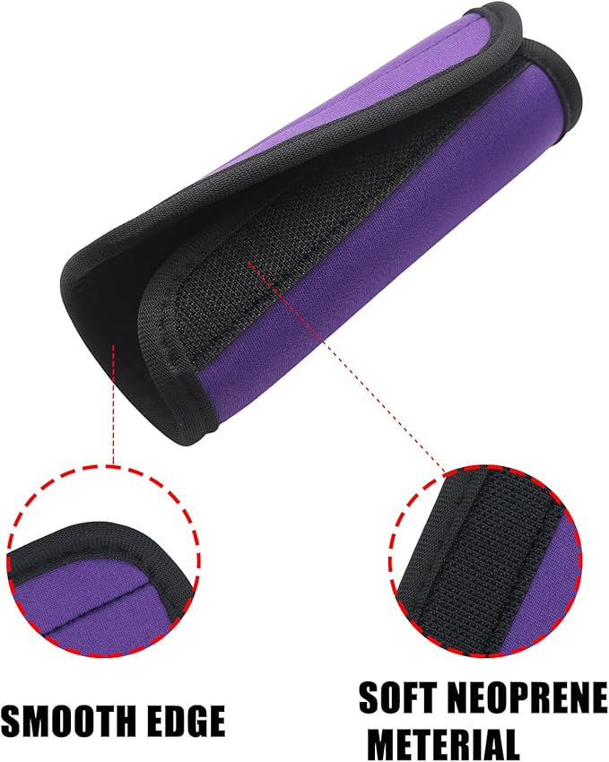 2pcs Purple Luggage Handle Wraps for Suitcase- Soft Suitcase Handle Covers for Travel Accessories（ Bright Color for Suitcase Tags Identifiers ）