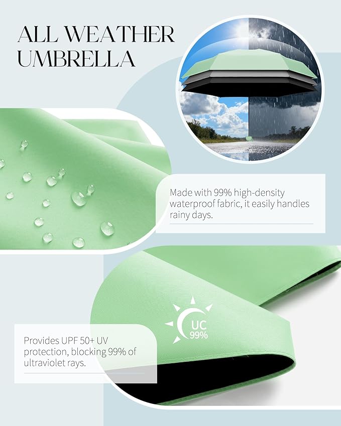 Seniny Mini Portable Travel Umbrella with Case - Compact Umbrellas for Rain & Sun UV Protection for Backpack Pocket, Lightweight Folding Small Umbrella, Tiny Purse Size UV Blocker for Kids Women Girls