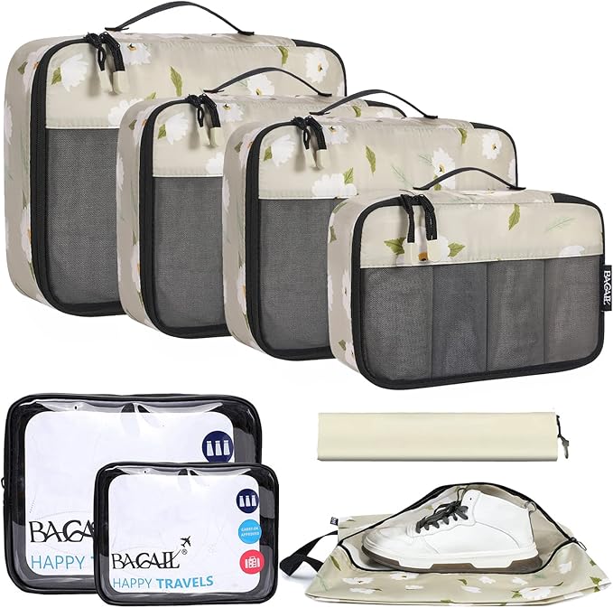 BAGAIL 8 Set/9 Set Packing Cubes Luggage Packing Organizer for Travel, Suitcase Packing Bags for Travel Accessories