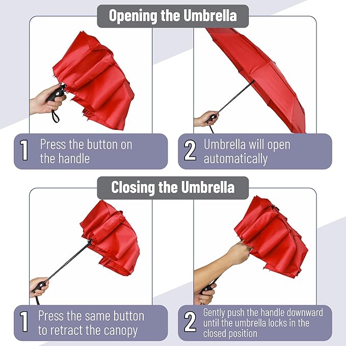 Mr. Pen- Windproof Travel Umbrella, Automatic Umbrellas for Rain, Compact