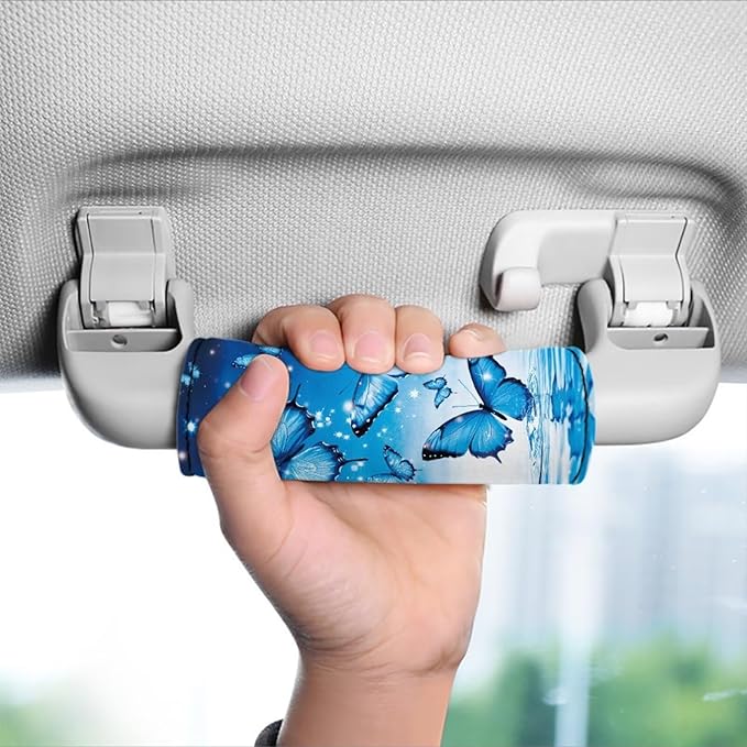 BIGCARJOB Blue Butterflies Luggage Handle Wrap Set for Suitcase 2 Pieces Suitcase Identifier Protective Cover Trolley Case Grip Travel Luggage Accessories Door Handle