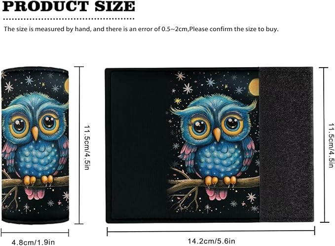 BIGCARJOB Animal Owl Luggage Handle Wrap for Suitcase 2 Pack Blue Owl Print No-Slip Door Handle Protector Covers Luggage Handles Wrap Grips Personalized Luggage Tags Replacement