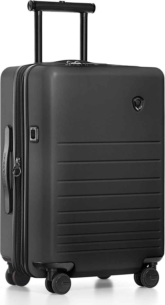 Traveler's Choice Markham Hardside Expandable Luggage with Double Spinner Wheels, Carry-On 21-Inch Suitcase, TSA Lock, 21-Inch, Black