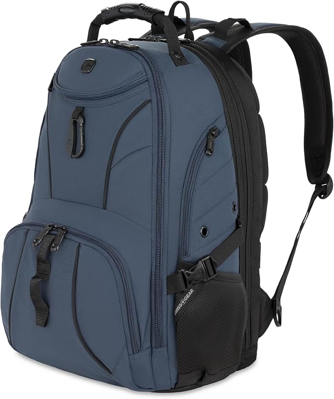 SWISSGEAR 1900 ScanSmart TSA Laptop Backpack Fits 17 Inch Laptop with RFID Protection and Tablet Pocket, Blueberry, 19-Inch