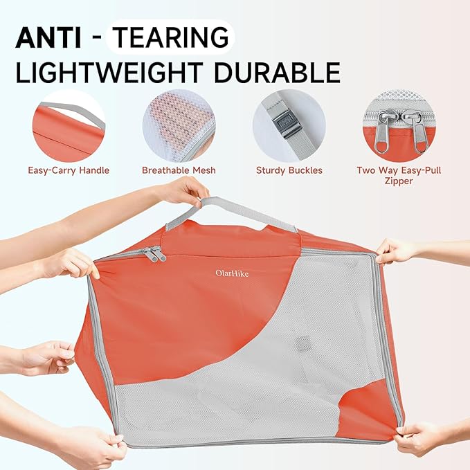 11 Set Packing Cubes for Travel, Gifts for Women Mom Kids, TSA Approved Bags for Makeup, Cosmetic, Toiletry, Suitcase Organizers for Checked Luggage,Cruise Essentials, Airplane Accessories, Orange