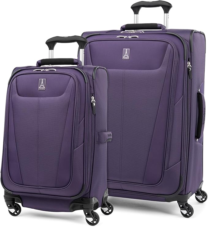 Travelpro Maxlite 5 Softside Expandable Luggage with 4 Spinner Wheels, Lightweight Suitcase, Men and Women, Imperial Purple, 2-Piece Set (21/29)