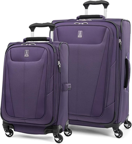 Travelpro Maxlite 5 Softside Expandable Luggage with 4 Spinner Wheels, Lightweight Suitcase, Men and Women, Imperial Purple, 2-Piece Set (21/29)