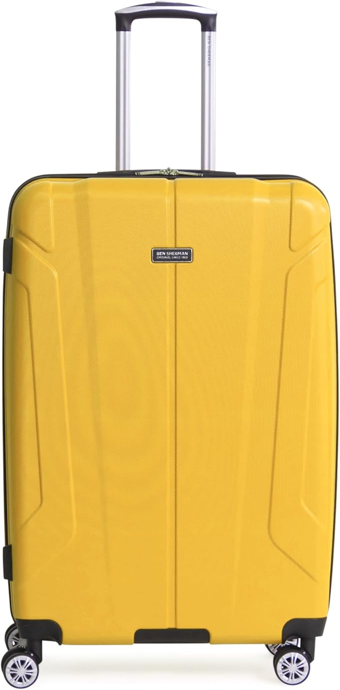 Ben Sherman Derby Spinner Travel Upright Luggage, Mustard, 3-Piece Set (20"/24"/28")
